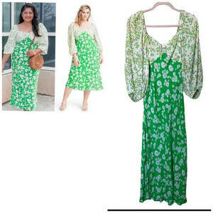 Rixo Green Daisy Dress 20 22W